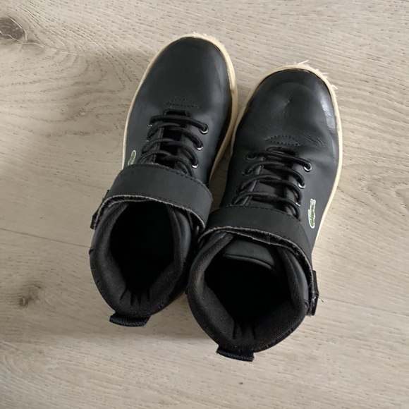 Lacoste Explorateur Classic High Top Black Leather Lace Up Sneakers Shoes sz 12‎ - Picture 7 of 10